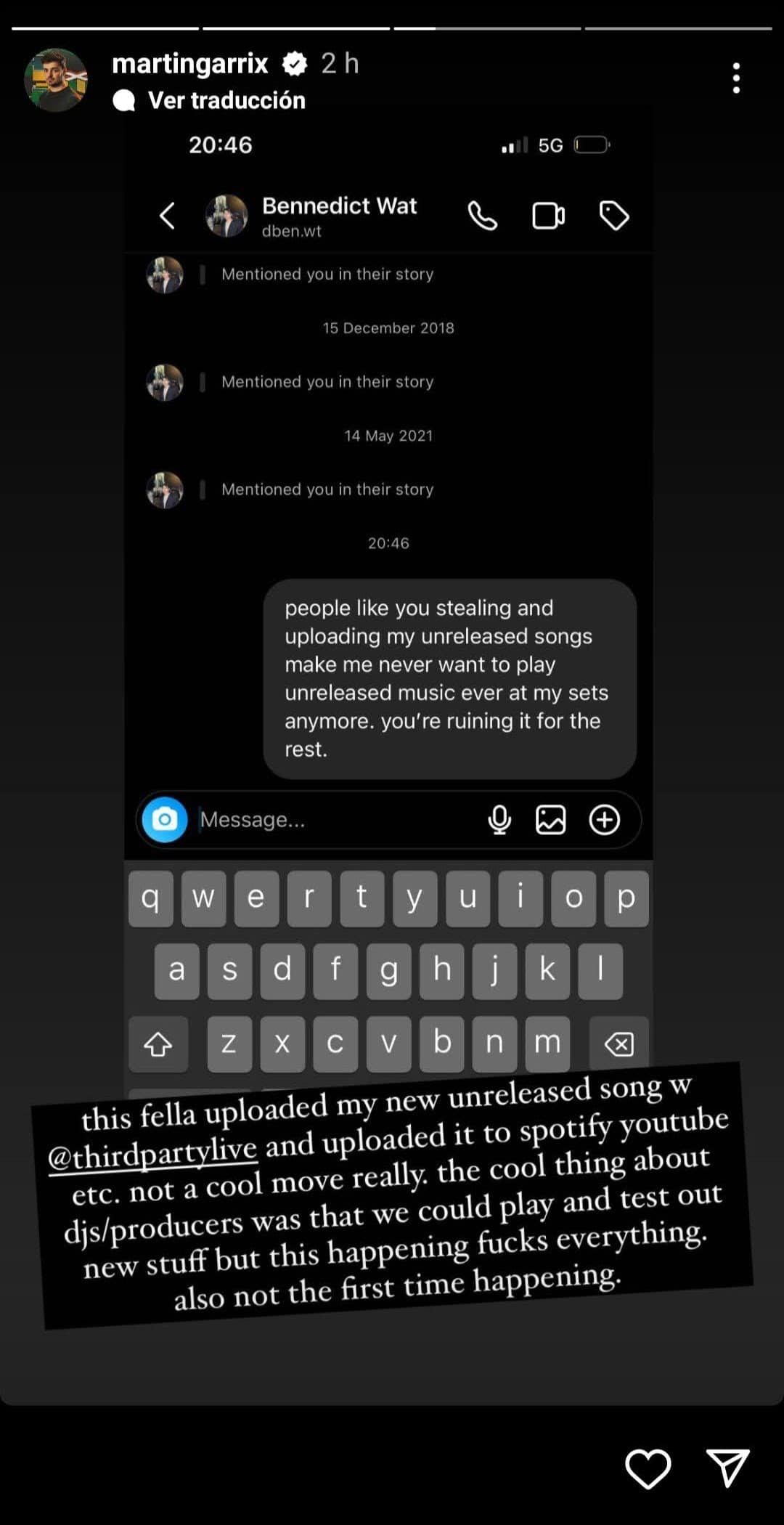 Martin Garrix captura storie sobre plagio