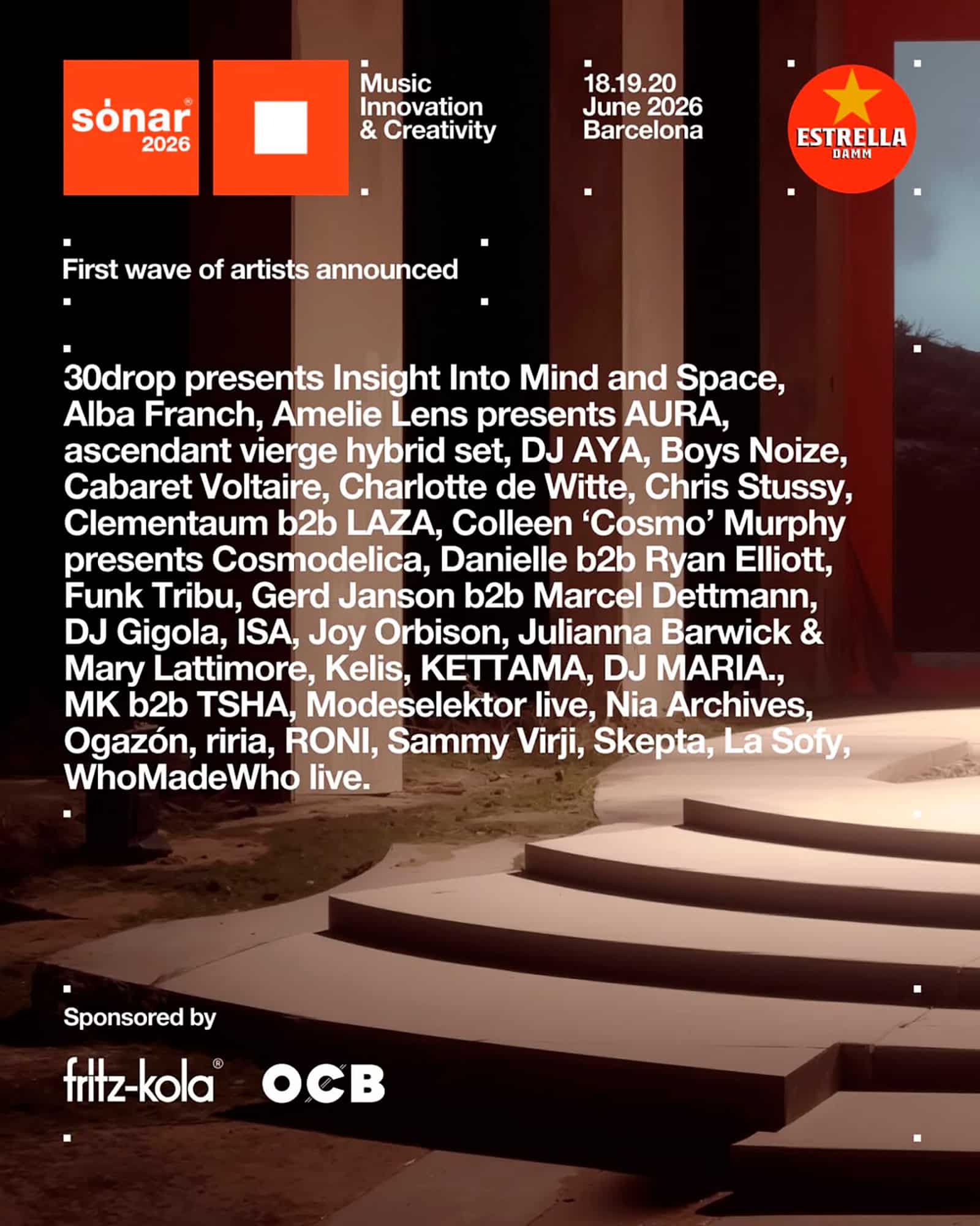 Sónar 2026 fase 1 del cartel