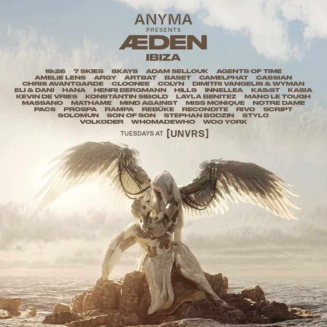 Todo el lineup de artistas de Aeden en UNVRS Ibiza